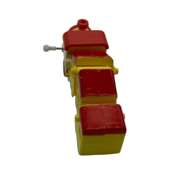 Vtg BANDAI Wind-Up Toy Train Engine With Carriages 5" Long Red Yellow WORKS - Picture 8 of 8